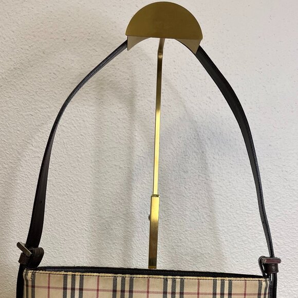Burberry House Check and Brown Leather Shoulder Bag - Picture 2 of 16